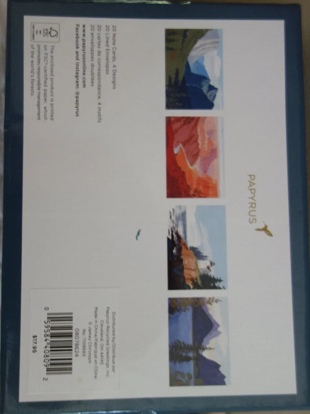 PAPYRUS 15 Note Cards w/ Envelopes in Box – National Parks